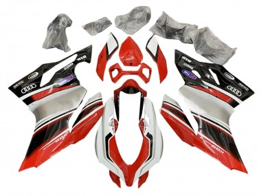 Affordable 2011-2014 Ducati 1199 Motorcycle Fairings - Silver Red Glossy Black