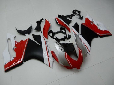 Affordable 2011-2014 Ducati 1199 Motorcycle Fairings - White Red Matte Black