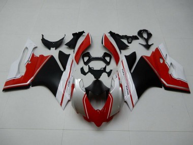 Affordable 2011-2014 Ducati 1199 Motorcycle Fairings - White Red Matte Black
