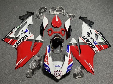 Affordable 2011-2014 Ducati Panigale 899/1199 Motorcycle Fairings - White Red Blue Glossy Black Flex-Box Valsir 04