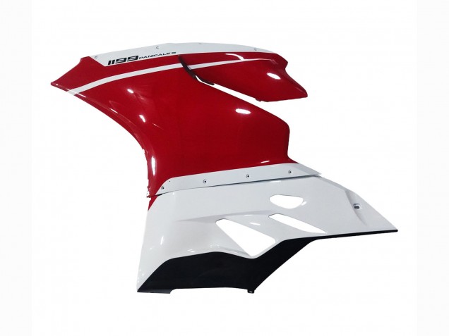 2011-2014 Ducati 1199 Motorcycle Fairings - White Red Glossy Black