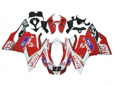 Affordable 2011-2014 Ducati 1199 Motorcycle Fairings - White Red Glossy Black Fiamm Ficc 22