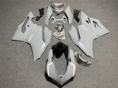 Affordable 2011-2014 Ducati 1199 Motorcycle Fairings - Light Nardo Grey White Corse
