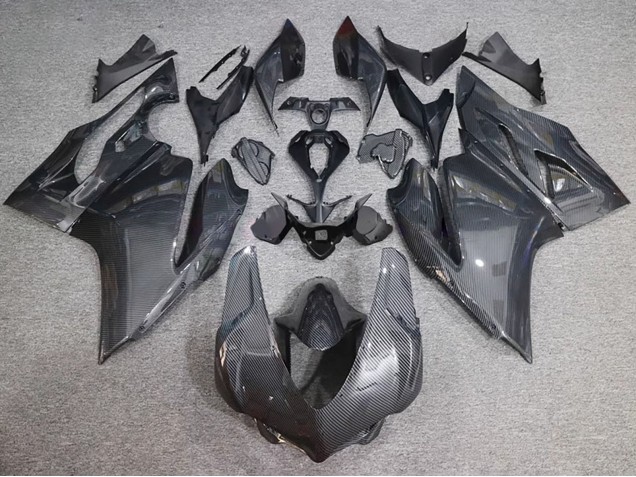 2015-2020 Ducati 959/1299 Motorcycle Fairings - Black Carbon Fiber Style