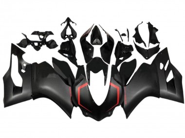 Affordable 2015-2020 Ducati 1299 Motorcycle Fairings - Black Carbon Fiber Style Red