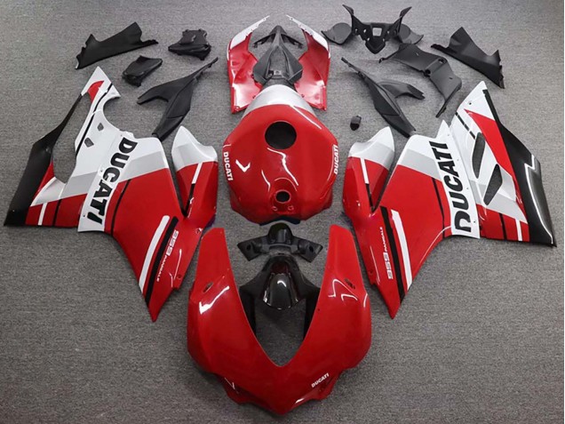 2015-2020 Ducati 959 Bike Fairings - White Red Glossy Black