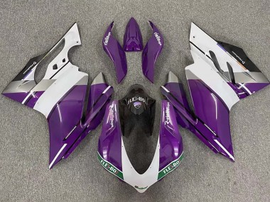 Affordable 2015-2020 Ducati 959/1299 Motorcycle Fairings - Purple White Glossy Black Flex-Box