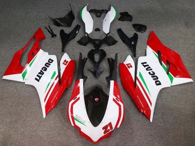 Affordable 2015-2020 Ducati 959/1299 Motorcycle Fairings - White Red Green Glossy Black 21