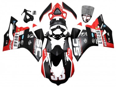Affordable 2015-2020 Ducati 959/1299 Motorcycle Fairings - White Red Matte Black Lucas 33