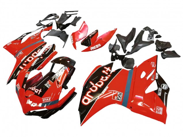 2015-2020 Ducati 959/1299 Motorcycle Fairings - Red Glossy Black Fiamm