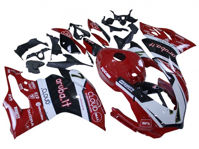 2015-2020 Ducati 959/1299 Motorcycle Fairings - White Red Black Aruba 7