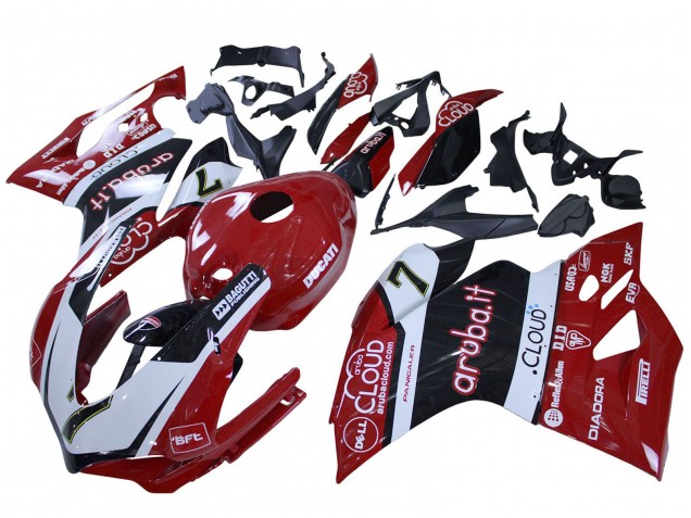 2015-2020 Ducati 959/1299 Motorcycle Fairings - White Red Black Aruba 7