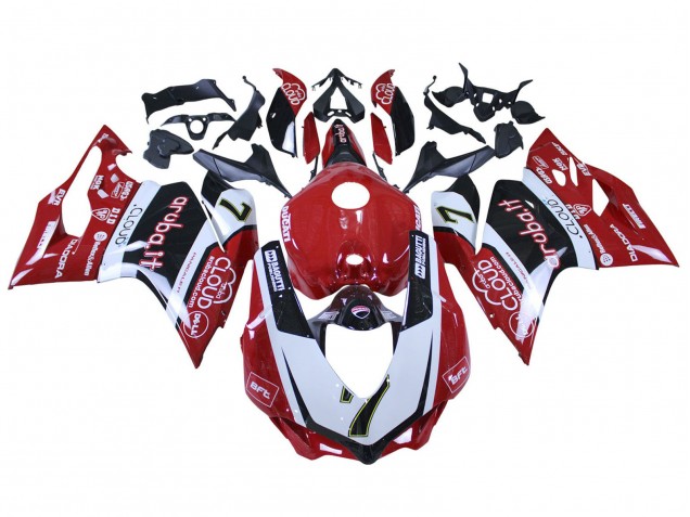 2015-2020 Ducati 959/1299 Motorcycle Fairings - White Red Black Aruba 7