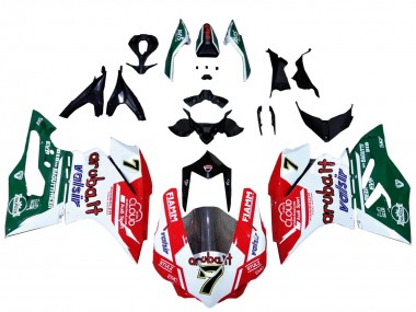 Affordable 2015-2020 Ducati 959/1299 Motorcycle Fairings - White Red Green Valsir Fiamm 7