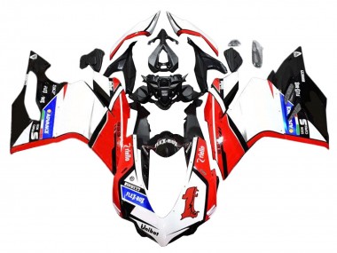 Affordable 2015-2020 Ducati 959/1299 Motorcycle Fairings - White Red Glossy Black Unibat Flex-Box