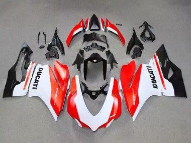 Affordable 2015-2020 Ducati 959 Motorcycle Fairing - White Red Glossy Black
