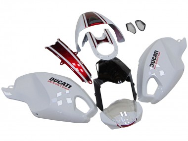 Affordable 2008-2012 Ducati Monster 696 796 1100 1100S Motorcycle Fairings - White Red Glossy Black