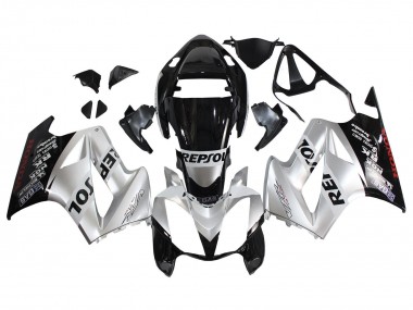 Affordable 2002-2013 Honda VFR 800 Motorcycle Fairings - Silver Glossy Black Repsol