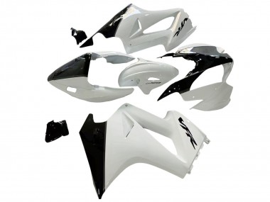 Affordable 2002-2013 Honda VFR 800 Motorcycle Fairings - Pearl White Glossy Black Decal