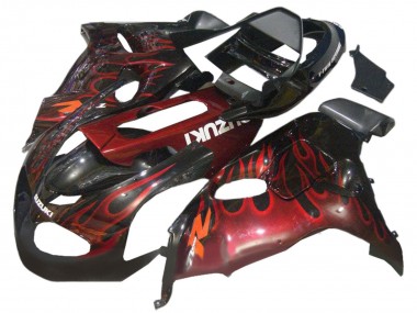 Affordable 1998-2003 Suzuki TL1000R Motorcycle Fairings - Glossy Black Red Flame