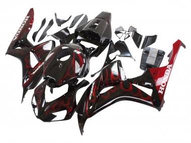 Affordable 2006-2007 Honda CBR1000RR Motorcycle Fairing - Glossy Black Red Flame