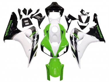 Affordable 2006-2007 Honda CBR1000RR Motorcycle Fairing - White Green Glossy Black