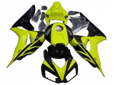 Affordable 2006-2007 Honda CBR1000RR Motorcycle Fairings - Green Glossy Black Geometric