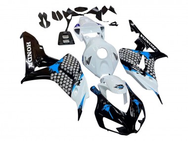 Affordable 2006-2007 Honda CBR1000RR Motorcycle Fairing - White Blue Glossy Black