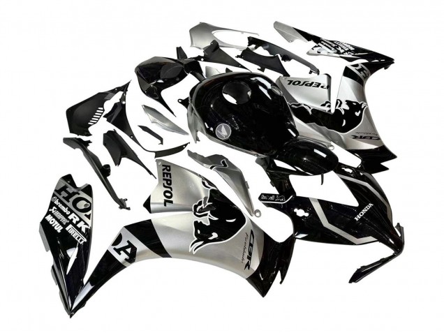 2012-2016 Honda CBR1000RR Motorcycle Fairings - Silver Glossy Black Repsol Red Bull