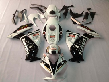 Affordable 2012-2016 Honda CBR1000RR Motorcycle Fairings - White Glossy Black Rizoma Playboy