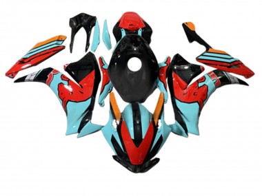 Affordable 2012-2016 Honda CBR1000RR Motorcycle Fairings - Red Light Blue Glossy Black