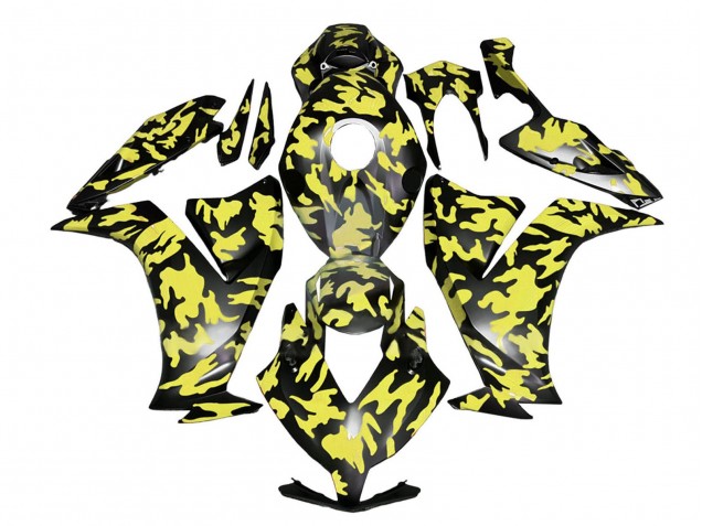2012-2016 Honda CBR1000RR Motorcycle Fairings - Yellow Grey Black Camouflage
