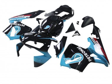 Affordable 2003-2004 Honda CBR600RR Motorcycle Fairings - Light Blue Red Glossy Black Dunlop