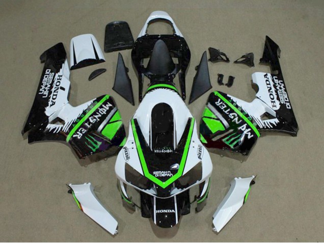 2003-2004 Honda CBR600RR Motorcycle Fairings - White Green Glossy Black Monster