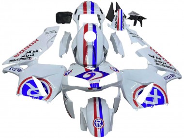 Affordable 2003-2004 Honda CBR600RR Motorcycle Fairings - White Red Blue
