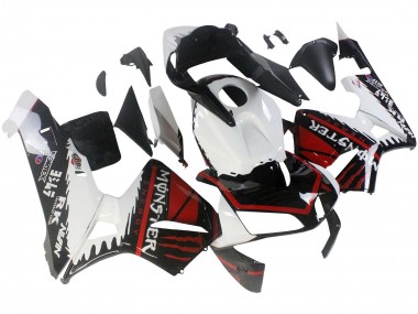 Affordable 2003-2004 Honda CBR600RR Motorcycle Fairings - White Red Glossy Black Monster