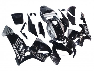 Affordable 2005-2006 Honda CBR600RR Motorcycle Fairings - Black Silver SevenStars