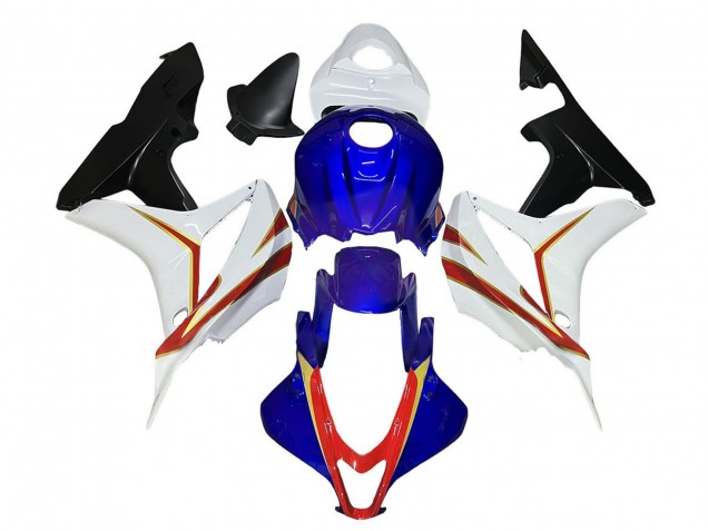 2007-2008 Honda CBR600RR Motorcycle Fairings - White Blue Red Glossy Black