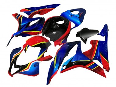 Affordable 2007-2008 Honda CBR600RR Motorcycle Fairings - Blue Red Yellow Glossy Black