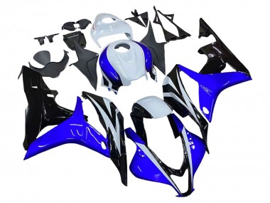 Affordable 2007-2008 Honda CBR600RR Motorcycle Fairing - White Blue Glossy Black