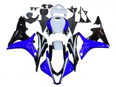 Affordable 2007-2008 Honda CBR600RR Motorcycle Fairing - White Blue Glossy Black