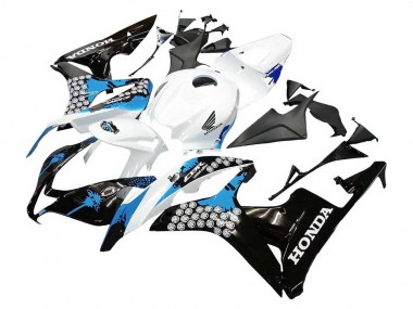 Affordable 2007-2008 Honda CBR600RR Motorcycle Fairings - White Light Blue Glossy Black