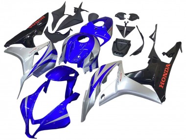 Affordable 2007-2008 Honda CBR600RR Motorcycle Fairings - Silver Blue Glossy Black Racing