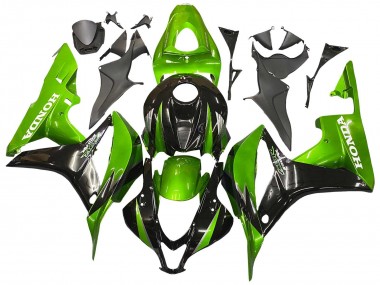 Affordable 2007-2008 Honda CBR600RR Motorcycle Fairing Kits - Green Glossy Black