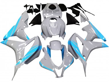 Affordable 2007-2008 Honda CBR600RR Motorcycle Fairings - Glossy Grey Light Blue