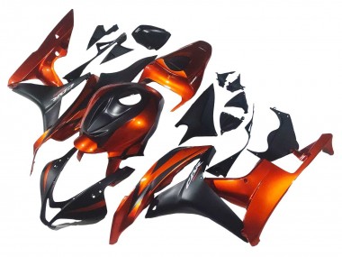 Affordable 2007-2008 Honda CBR600RR Motorcycle Fairing - Orange Matte Black