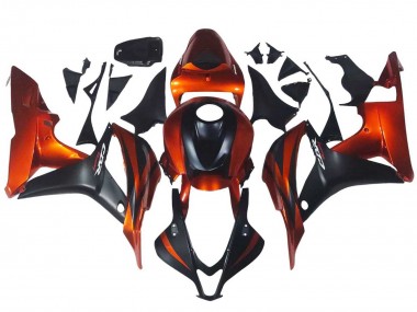 Affordable 2007-2008 Honda CBR600RR Motorcycle Fairing - Orange Matte Black