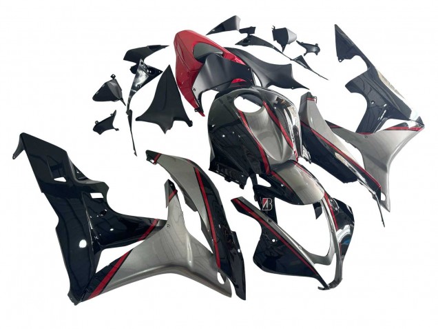 2007-2008 Honda CBR600RR Motorcycle Fairings - Silver Red Glossy Black