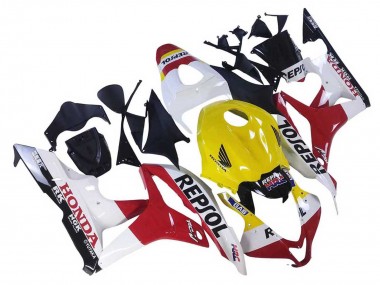 Affordable 2007-2008 Honda CBR600RR Motorcycle Fairings - White Yellow Red Repsol HRC