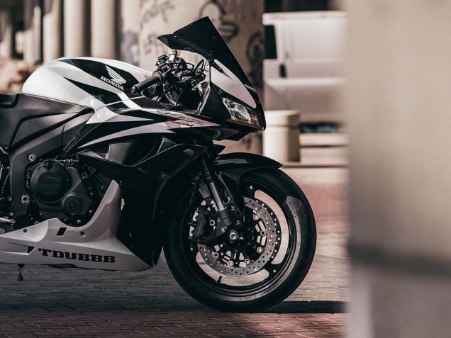 2007-2008 Honda CBR600RR Motorcycle Fairings - White Black Racing